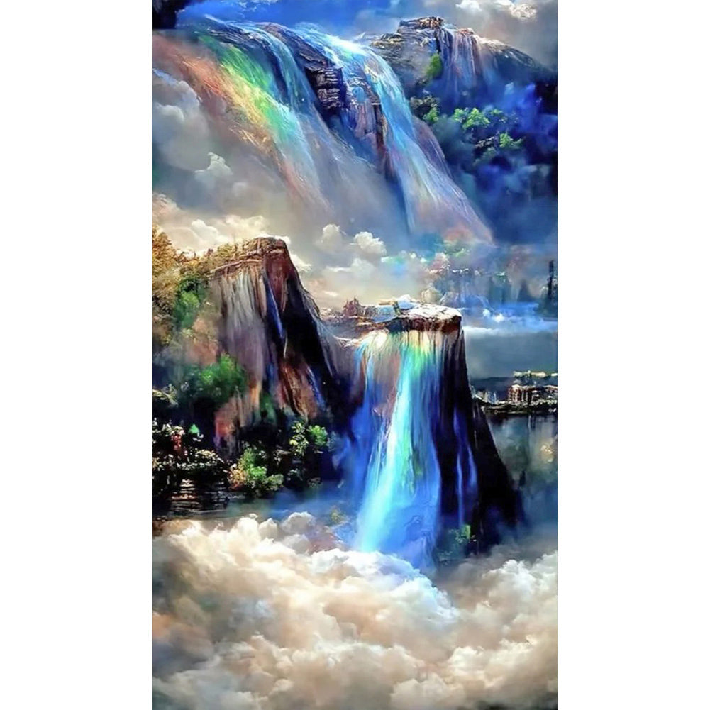 Dream Rainbow Waterfall-Full Drill Diamond Painting-40x70CM