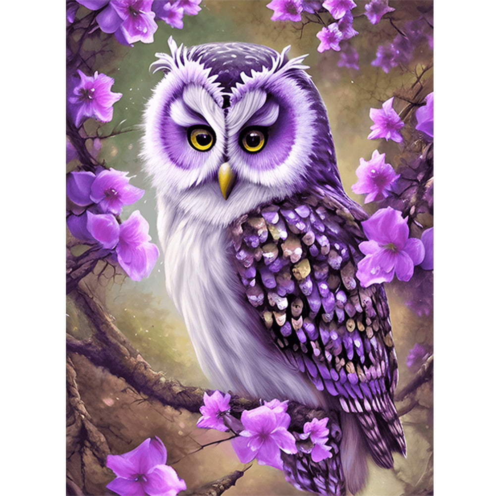 Owl-Full Round Diamond Painting-30x40cm