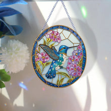 Load image into Gallery viewer, Stained Glass Hummingbird-Single Side Drill-Diamond Pendant
