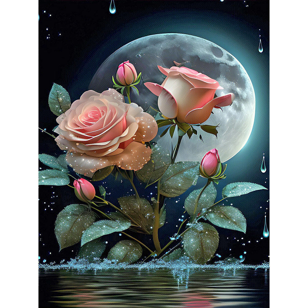 Moonlight Rose-Full Drill Diamond Painting