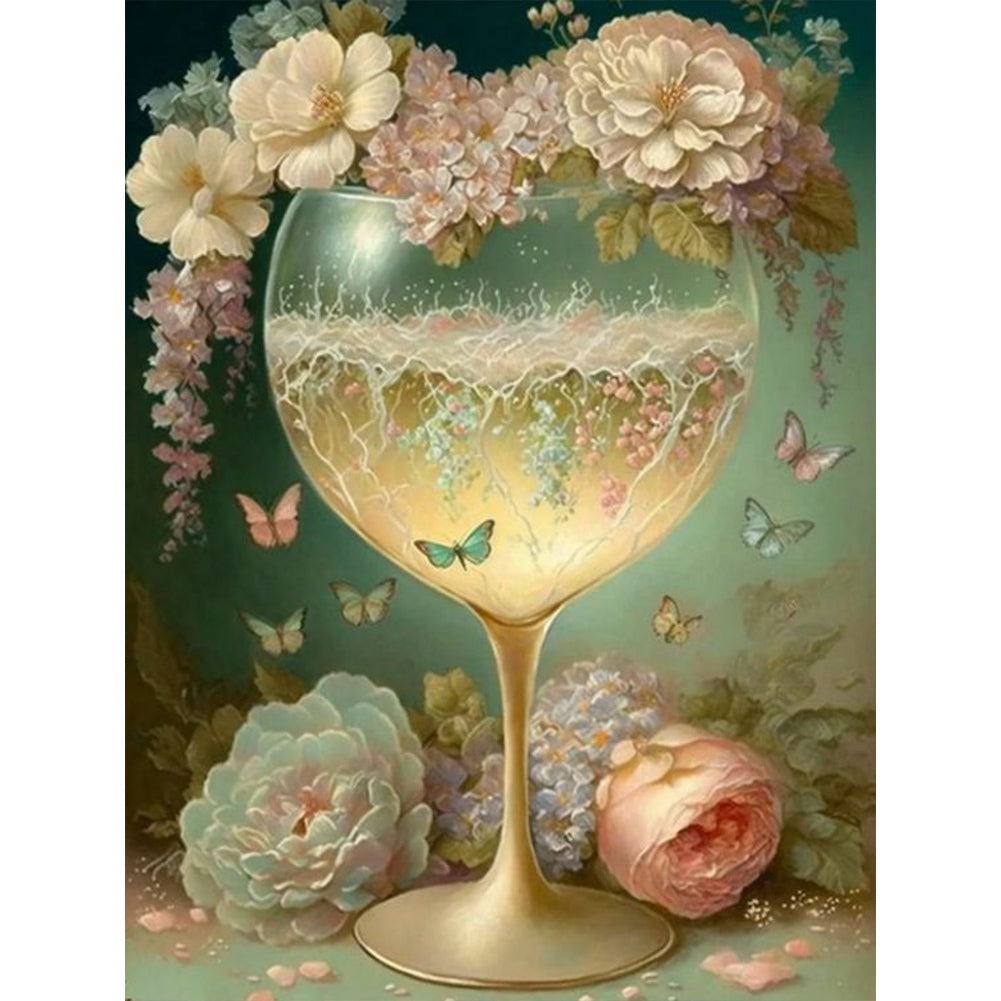 Flower Goblet-Full Round Drill Diamond Painting-30x40cm