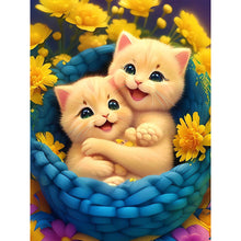 Load image into Gallery viewer, Flower Cat-Full Round Diamond Painting-30x40cm
