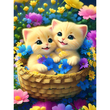 Load image into Gallery viewer, Flower Cat-Full Round Diamond Painting-30x40cm
