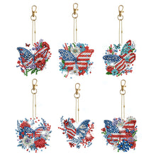 Load image into Gallery viewer, 6/8pcs/sets-Flower Animal-Double Side Drill-Diamond Painting Keychain
