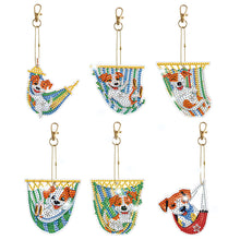 Load image into Gallery viewer, 6/8pcs/sets-Flower Animal-Double Side Drill-Diamond Painting Keychain
