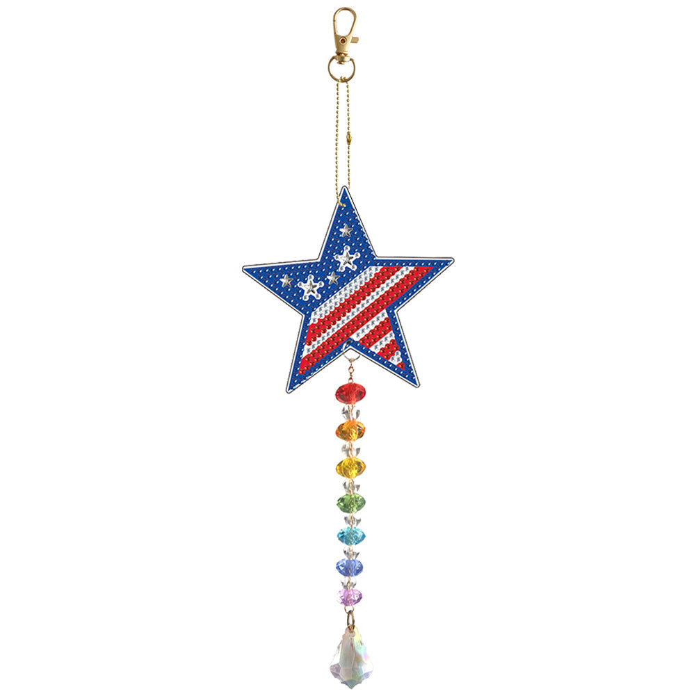 Independence Day Pentagram-Crystal Light Catcher