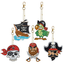 Load image into Gallery viewer, 5/6pcs/sets-Cartoon-Double Side Drill-Diamond Keychain
