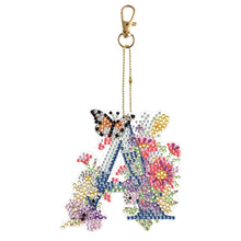 Load image into Gallery viewer, 26 Alphabet Flowers-Double Sided Keychain
