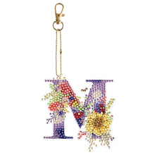 Load image into Gallery viewer, 26 Alphabet Flowers-Double Sided Keychain
