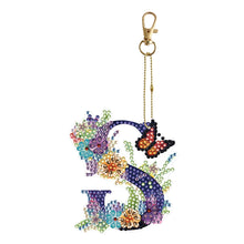 Load image into Gallery viewer, 26 Alphabet Flowers-Double Sided Keychain
