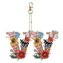 Load image into Gallery viewer, 26 Alphabet Flowers-Double Sided Keychain
