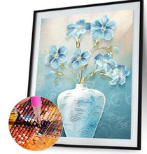 Load image into Gallery viewer, Blue vase  5D Full Drill Round Drill - 92x45cm
