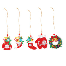 Load image into Gallery viewer, 5pcs/set Double Sided Christmas DIY Diamond Painting  Hanging Pendant Trees Decoration
