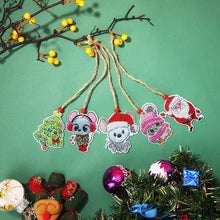 Load image into Gallery viewer, 5pcs/set Double Sided Christmas DIY Diamond Painting  Hanging Pendant Trees Decoration
