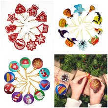 Load image into Gallery viewer, 10pcs/set DIY Diamond Painting Decoration Christmas / Halloween Tree Pendants
