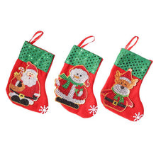 Load image into Gallery viewer, DIY Diamond Painting-3pcs Christmas stocking pendants
