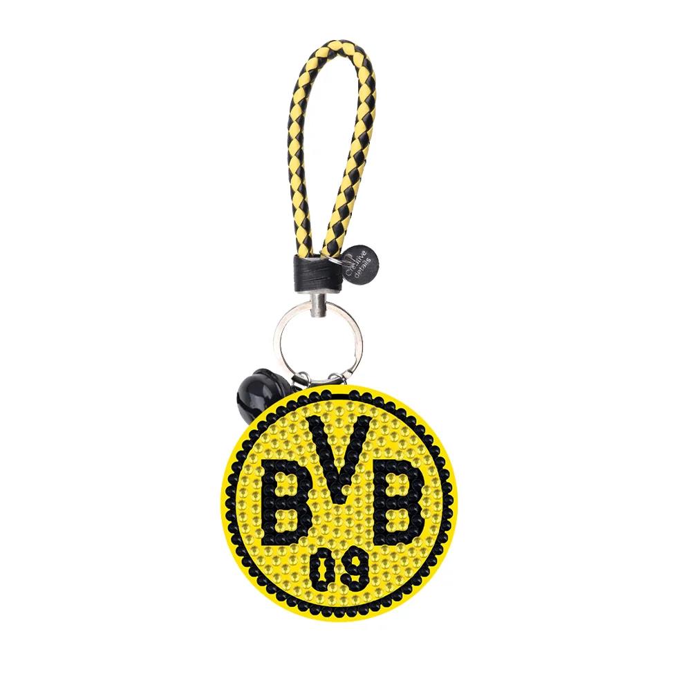 1pcs football Borussia Dortmund double-sided DIY craft keychain