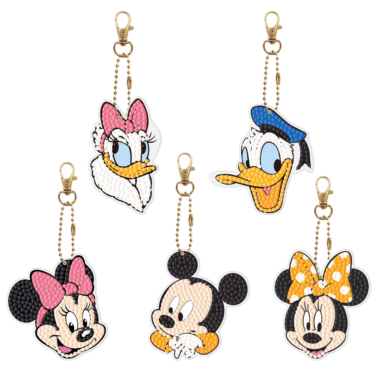 5pcs Mickey Mouse Double Sided Keychain