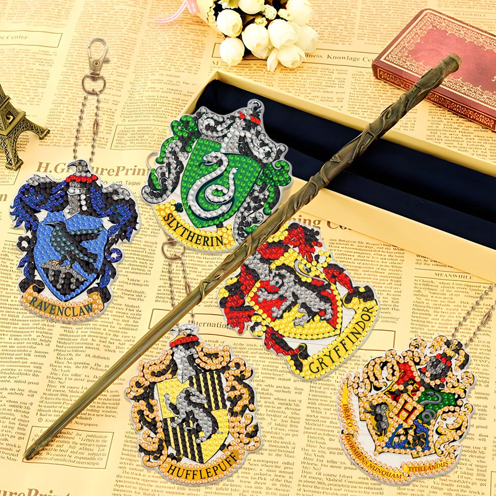 5pcs Diamond Painting DIY Harry Keychains