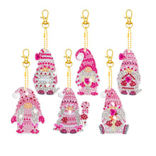 Load image into Gallery viewer, 5pcs DIY Diamond Painting Ladybug Gnomes Double-sided Keychains
