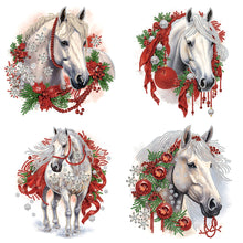 Load image into Gallery viewer, Christmas White Horse-Partial Special Diamond Painting-30x30cm
