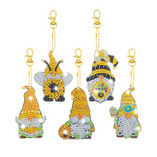 Load image into Gallery viewer, 5pcs DIY Diamond Painting Ladybug Gnomes Double-sided Keychains
