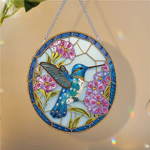 Load image into Gallery viewer, Stained Glass Hummingbird-Single Side Drill-Diamond Pendant
